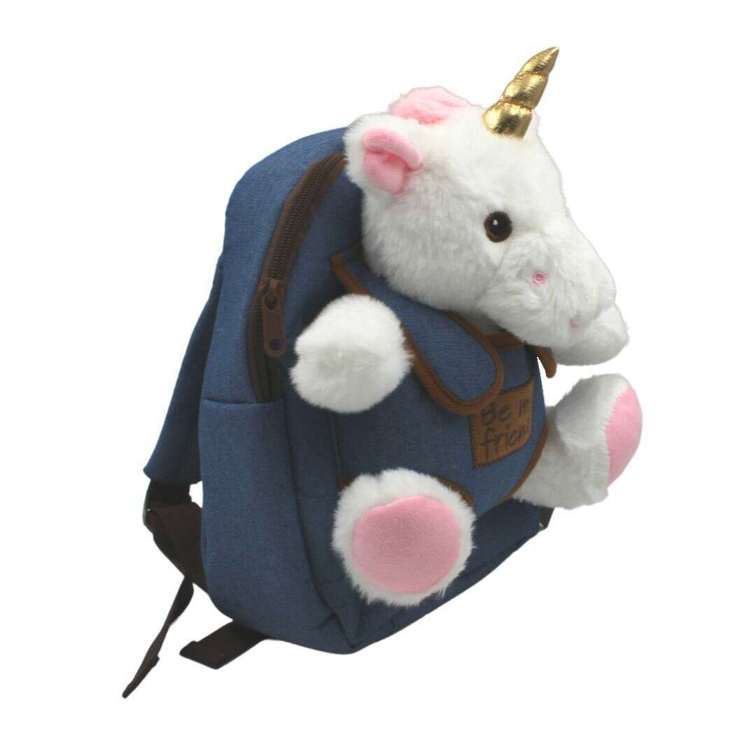 Plecak z wyjmowanym pluszowym jednorożcem 21cm