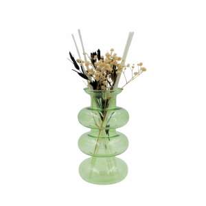 Grüne Glasdiffusorflasche, Schilfdiffusor, Wohnkultur, Fresh Herbs Diffusorstäbchen - Koopman