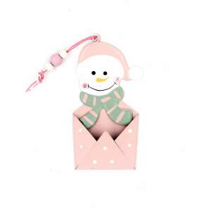 Pink Metal Decoration - Snowman with Scarf 65474096 - Nonbrand Christmas Decoration