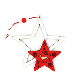 Christmas Tree Decoration - White and Red Stars, Deer, and Snowflakes 65474105 - Nonbrand Christmas Decoration