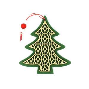 Decorațiune din lemn, brăduț verde- auriu 65474534 - Nonbrand Decorațiuni de Crăciun