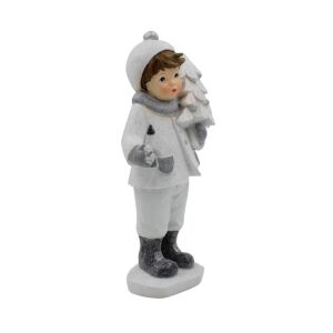 Edelman Christmas Boy Decoration - Festive Figurine with Tree and Candle - Nonbrand Christmas Decoration