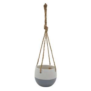 Ceramiczna doniczka wisząca biało-szara 11 cm 65474604 - Udogodnienia