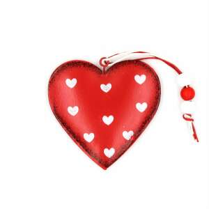 Red Metal Ornament - White Hearts 65475221 - Nonbrand Christmas Decoration