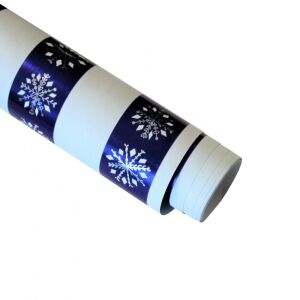 Christmas Wrapping Paper 150x70cm snowflake blue 131508424 - Art & Craft