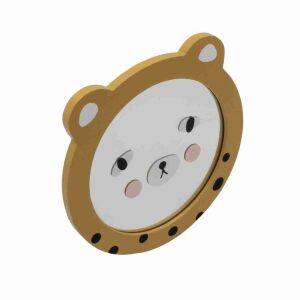 Mini Medve Leopard Bear Mirror, 16x16cm, cute animal design - Mirror