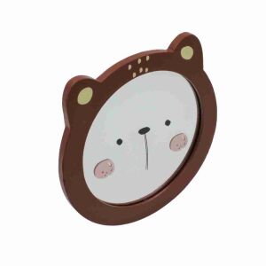 Angled view of Mini Medve Bear Mirror, 16x16 cm, perfect for kids room - Mirror