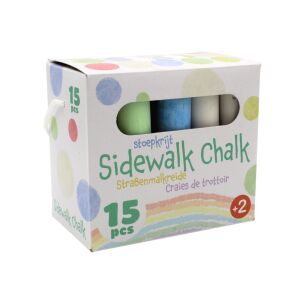 15-Piece Colored Chalk Set for Asphalt 131510065 - Koopman
