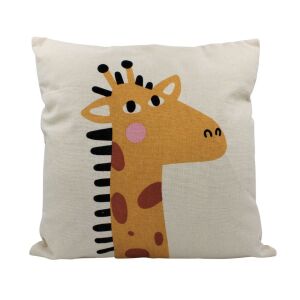 Front view of Vidám Zsiráf giraffe kids pillow 40x40 cm - Decorative Pillow
