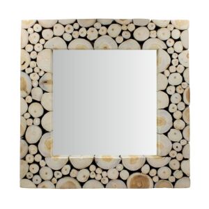 Teakfa square mirror with unique wooden frame, 50x50 cm - Mirror