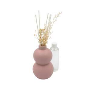 Pfingstrosenblüten-Vasen-Parfümdiffusor, 100ml, rosa Keramikvase mit Diffusorstäbchen, Raumduft - Lufterfrischer