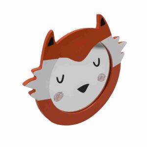 Angled view of Vidám Állatos Tükör - Róka - 16x16 cm, Cute Fox Mirror for Nursery - Mirror