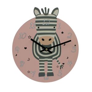 Vidám Zebrás Gyerekszoba Falióra (Zebra Kids' Room Wall Clock) full view - Koopman
