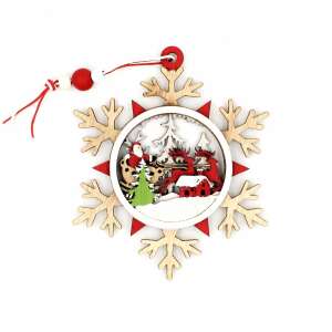 Fadísz, többszínű - Hópehely - csillag - Karácsony este 65478030 - Nonbrand Christmas Decoration