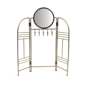 Elegant gold folding jewelry stand with mirror, 33x31.5 cm - Jewelry Box