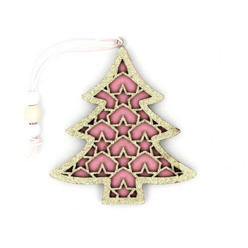 Pink-Gold Frame Christmas Ornament 65478325