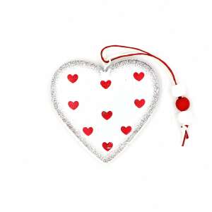 White Metal Ornament - Red Hearts 65478586 - Nonbrand Christmas Decoration