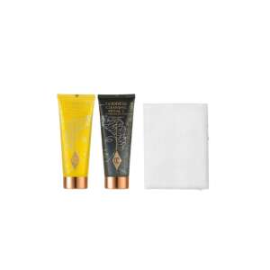 Charlotte Tilbury Goddess Cleansing Ritual, 2-etapowy zestaw do oczyszczania z olejkiem do demakijażu, oczyszczaczem węglowym i ściereczką do demakijażu - Środek do mycia twarzy