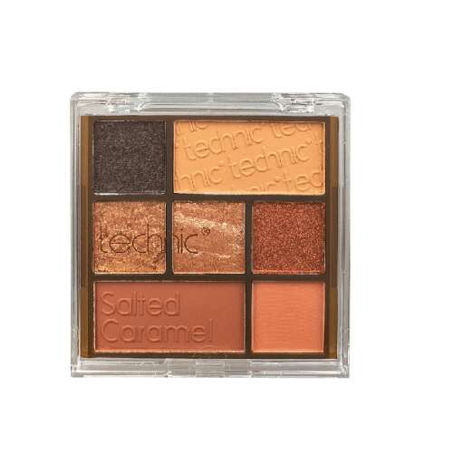 Technic Salted Caramel Lidschatten-Palette, 7 Farben, matt, schimmernd und intensiv cremiger Schimmer, perfekt für Glamour-Looks, Tag und Nacht tragbar