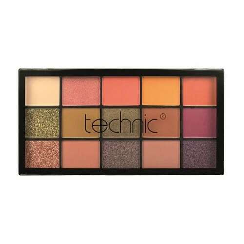 Technic Cinnamon Swirl Paleta očných tieňov, 15 farieb, lisovaný pigment, paleta na líčenie