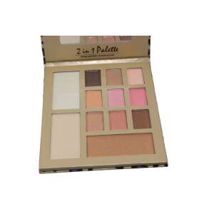 Kiss Beauty 2 in 1 Palette, Lidschatten und Highlighter, Offen, Farben sichtbar - Lidschatten