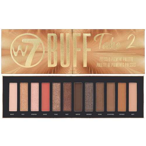 W7 Buff Take 2 Lidschattenpalette, 12 Farben, neutrale Lidschattenpalette