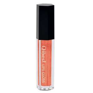 Qibest Lips Gloss, Charming Sweetheart, 03 Baddis, Lip gloss in a clear tube with a black cap, showing the product's color and texture - Mouth