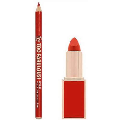W7 Too Fabulous Lippen-Set, roter Lippenstift und Lipliner-Set, feurige und intensive Farbtöne