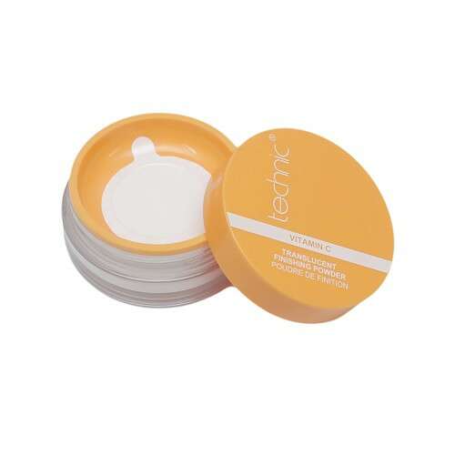 Pudră de finisare transparentă Technic Vitamin C, recipient deschis, arătând pudra din interior