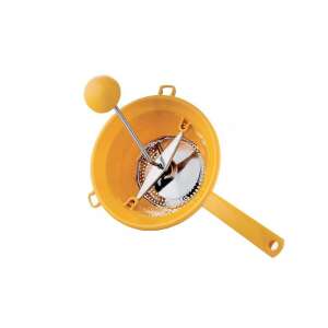 Yellow plastic food mill with 3 inserts, 24cm, Tilly brand - Kitchen tool