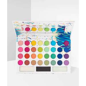Kiss Crown Take Me Back to Brazil Lidschattenpalette mit 35 Farben, geöffnet, zeigt alle Farben - Lidschatten