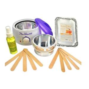 SensoPRO Italia Pro-Wax100 Wachserwärmer-Set mit Honig- und Aloe-Vera-Wachs, Kamillen-Nachwachsöl und Holzspateln - Haarentfernung & Rasur