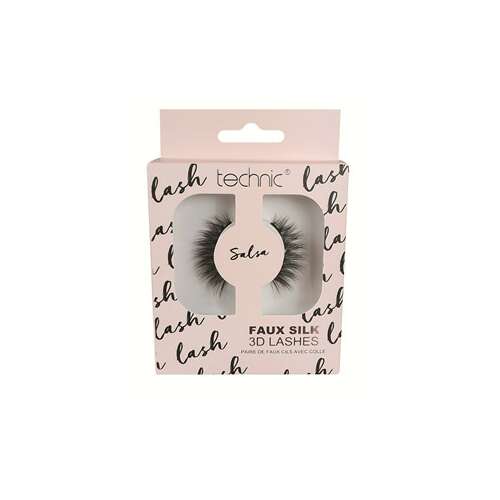 Technic Faux Silk 3D Lashes, Salsa, pair of false eyelashes with glue