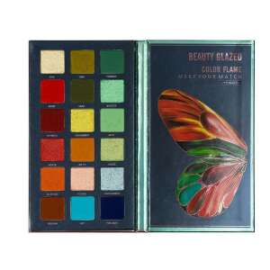 Paleta cieni do powiek Beauty Glazed Color Flame, otwarta, pokazująca wszystkie 18 odcieni - Cień do powiek