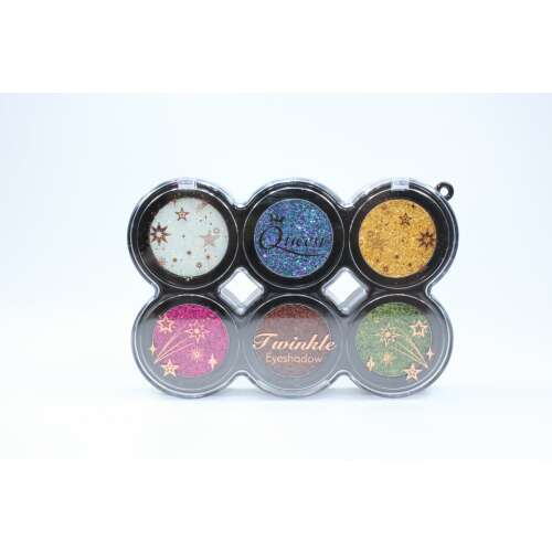 Queen Twinkle Glitter Eyeshadow Palette, 6 shades of shimmery eyeshadow for a sparkling, high-impact look
