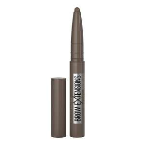 Creion pentru sprâncene Maybelline Brow Extensions în culoarea Deep Brown, arătând întregul produs fără capac - Creion sprâncene