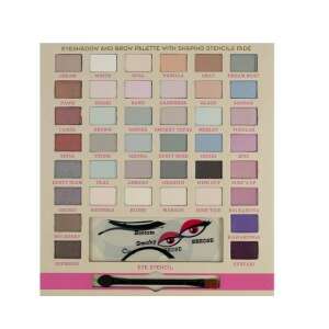 Paleta cieni do powiek i brwi BBrose Cosmetics Nice Rose z szablonami do modelowania, 40 odcieni - Cień do powiek