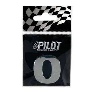 Pilot Tuning Project 3D letter O, chrome, 28mm, car sticker - Car decal