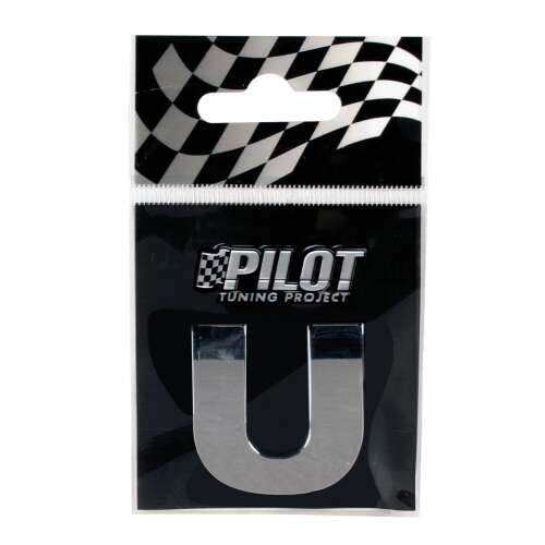 Pilot Tuning Project 3D krómozott U betűs autómatrica