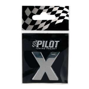 Pilot Tuning Project 3D krómozott X betűs autómatrica - Autómatrica