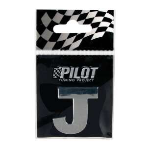 Pilot Tuning Project 3D letter J, chrome, 28mm - Car decal