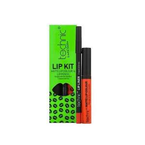 Technic Lip Kit Matte Lip Colour & Lip Pencil Wild Child, orange lipstick and lip liner set - Mouth