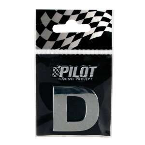Pilot Tuning Project 3D Chrome Letter D Car Sticker - Car decal