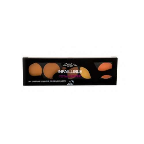 Paleta korektorów Loreal Infallible Total Cover, odcień 02 Tan To Deep, paleta korektorów o pełnym kryciu i długotrwałym efekcie