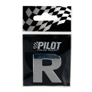 Pilot Tuning Project 3D Chrome Letter R Car Sticker - Car decal