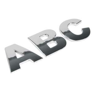 Pilot Tuning Project 3D betűk A, B, C, króm, 28 mm, autós matricák - Autómatrica