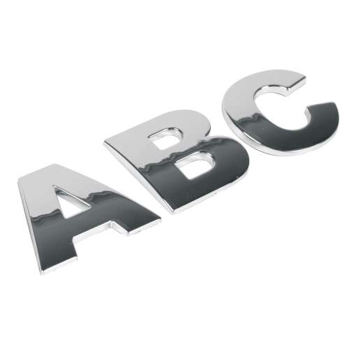 Pilot Tuning Project 3D betűk A, B, C, króm, 28 mm, autós matricák