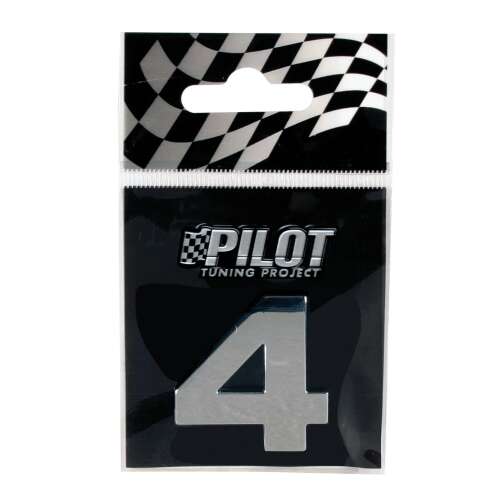 Pilot Tuning Project 3D chrome number 4 car sticker