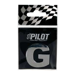 Pilot Tuning Project 3D krómozott G betű, 28 mm, autós matrica - Autómatrica