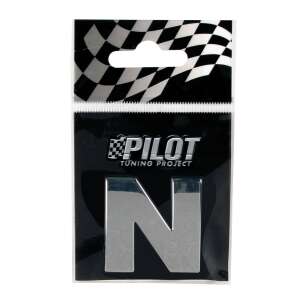 Pilot Tuning Project 3D letter N, chrome, 28 mm, car sticker - Car decal